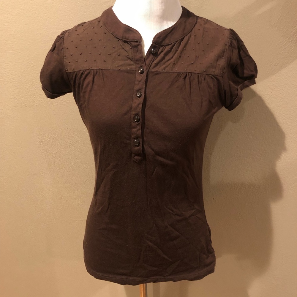 Cute chocolate brown Merona blouse- XSmall